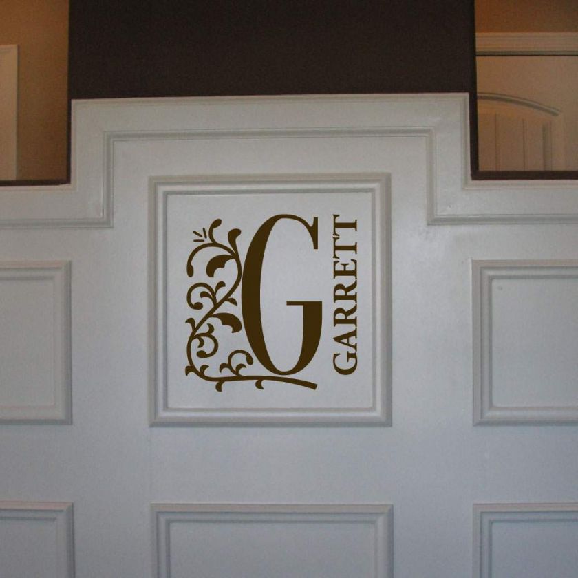 Monogram INITIAL Personalized NAME Vinyl Wall Lettering Home Decor 