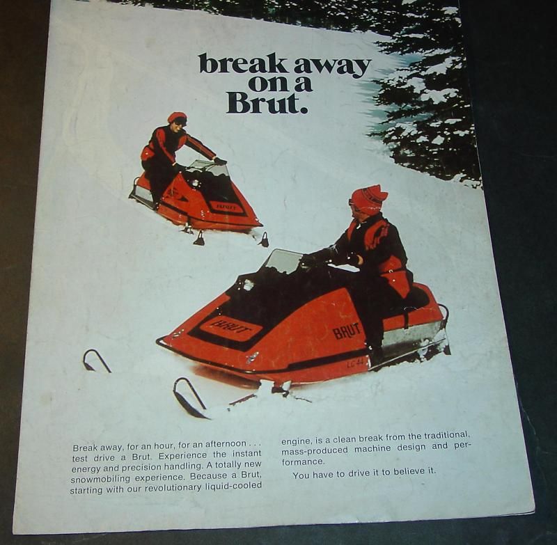 VINTAGE 1970S BRUT SNOWMOBILE SALES BROCHURE  