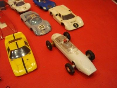 VINTAGE 196OS STROMBECKER AND AURORA RACE SLOT CARS BODIES MOTORS 