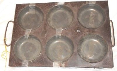 Vintage Metal Camp Stove Poached Fried Egg Pan Muffins Removable Cups 