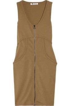 by Alexander Wang Ponte Zip Mini Dress   Tabbacco Color   NWT  