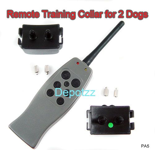 WATERPROOF DOG TRAINING SHOCK VIBRATE COLLAR FOR 2 DOGS  