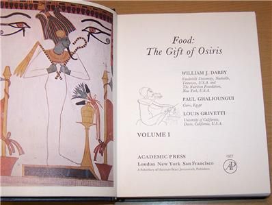 The GIFT OF OSIRIS 2 Vol Set On FOOD Of ANCIENT EGYPT  