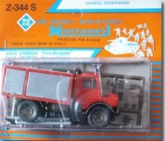 ROCO MINITANKS 1/87 HO 344 S Unimog Fire Brigade Truck  