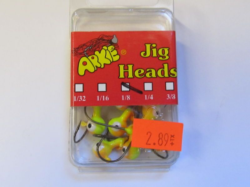 ARKIE Jig Heads 1/8 Chart/Orange 10 Pk.  