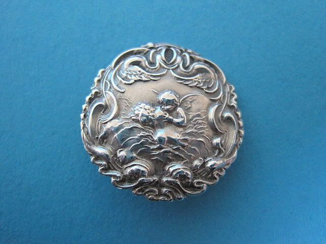 English Sterling Silver Buttons Kissing Cupid H/mark 1902  