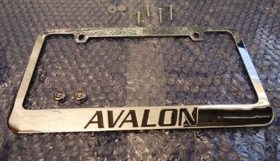 TOYOTA AVALON CHROME & INK METAL LICENSE PLATE FRAME WITH LOGO SCREW 