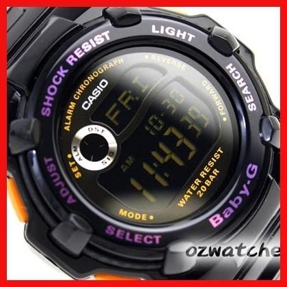 CASIO BABY G REEF DIGITAL 200M BG 3000A BG 3000A 1 BLK  