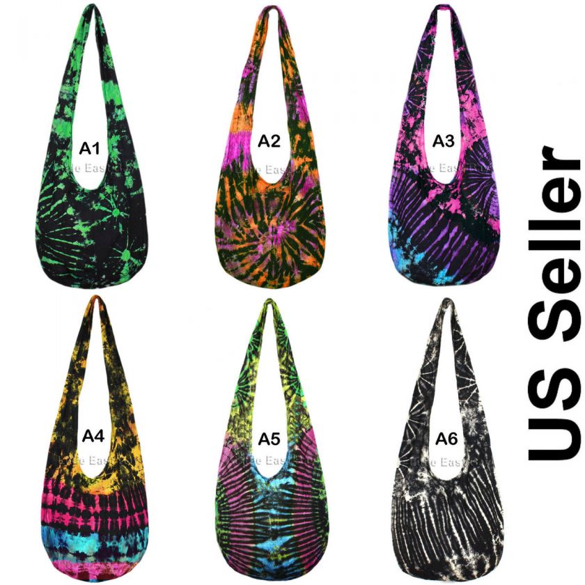 Tie Dye Hobo Top Zip Hippie Sling Crossbody Bag Purse  