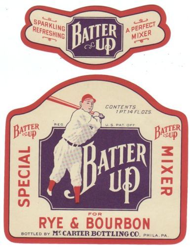 1930s Batter Up Special Mixer Label   Philadelphia, PA  