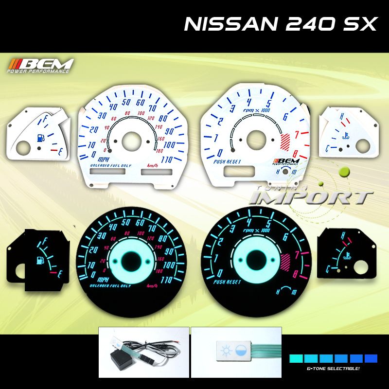 91 92 93 94 NISSAN 240SX S13 BEM REVERSE EL GLOW GAUGE  