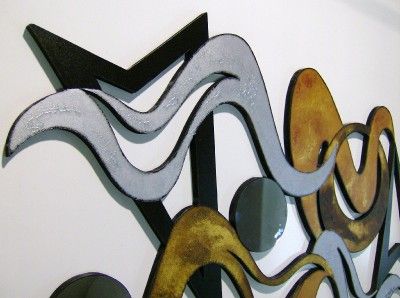 FUNKY MODERN ABSTRACT WALL SCULPTURE 43x24 A.R.Tarpley  