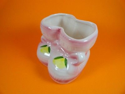   BABY SHOWER DECOR   Vintage CERAMIC BABY BOOTIE PLANTER   Giftwares Co