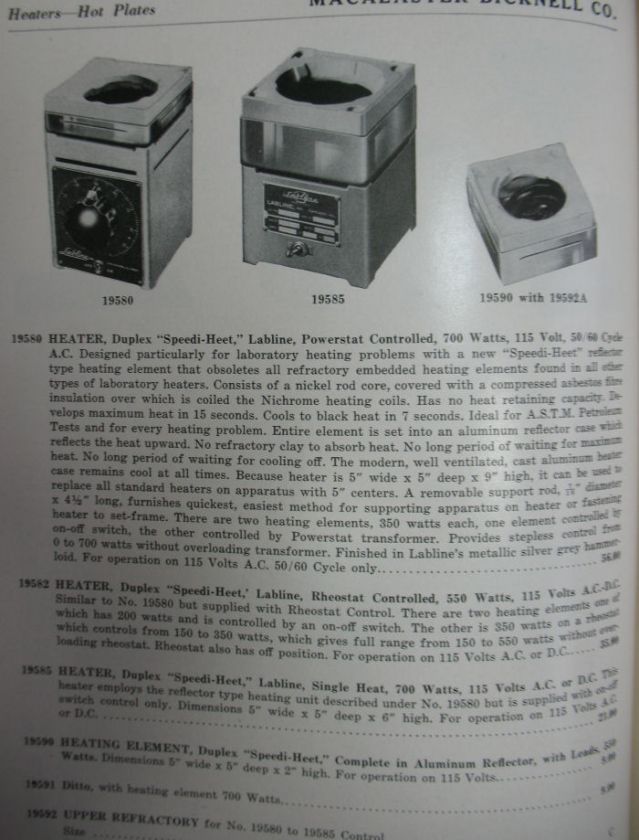 Macalaster Bicknell Catalog Asbestos Laboratory Labline Precision 