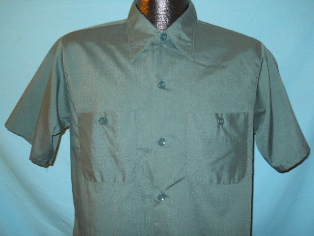 vtg 70S BIG MAC PENN PREST JC PENNEY GREEN WORK SHIRT M  