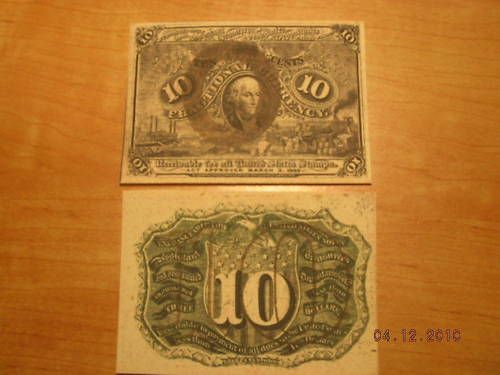 Copy 10 cent Fractional Money Replica Currency Note  