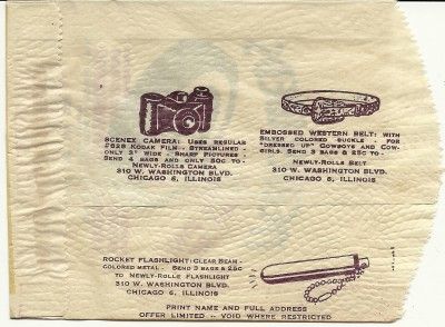 1940s Newly Weds Ice Cream Cake Roll Wrapper Chicago  