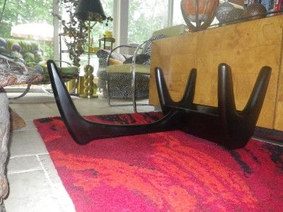 MID CENTURY ADRIAN PEARSALL BLACK LACQUERED TABLE BASE  