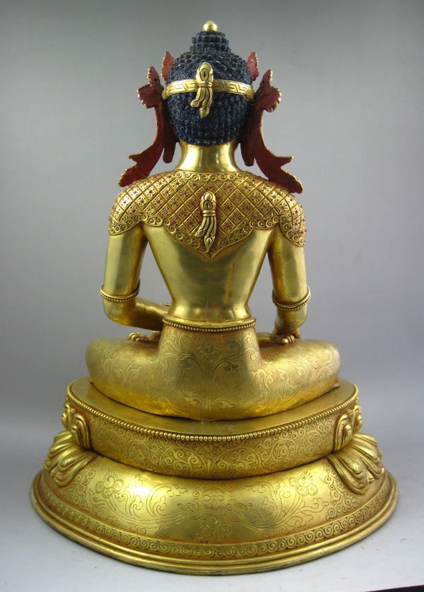 Old Tibet Tibetan 24k Gilt Bronze Tara Buddha Statue  