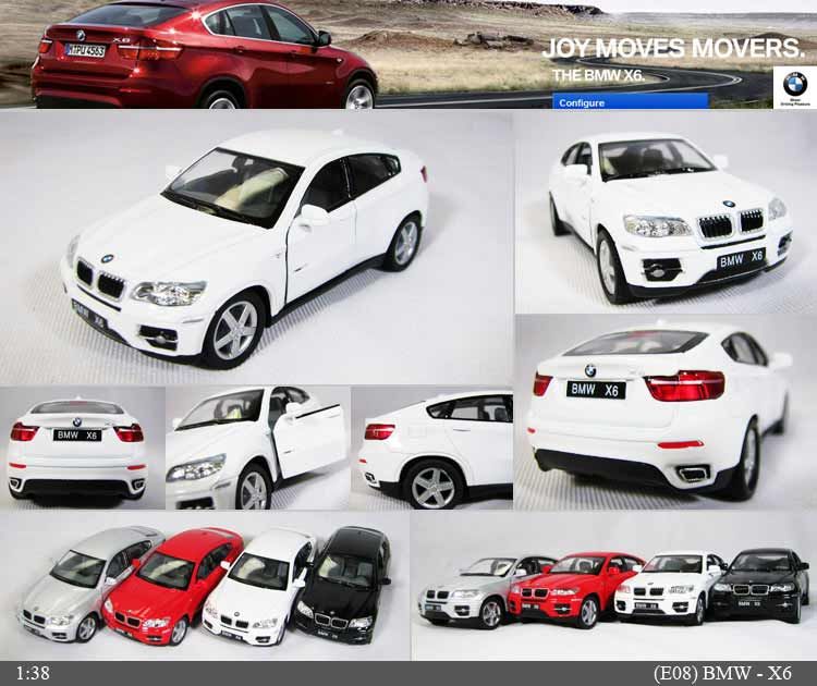 BMW X6 138, 5 Color selection Diecast Mini Cars Toys Kinsmart No 