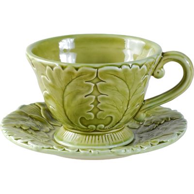 Lot Of 4 Cup Saucer Set Green   65689  