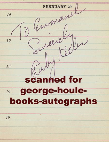 boldly signed and inscribed to emanuel sincerely ruby keeler