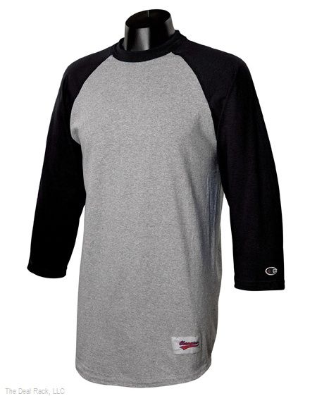 New Champion Mens Tagless Raglan Baseball T Shirt  