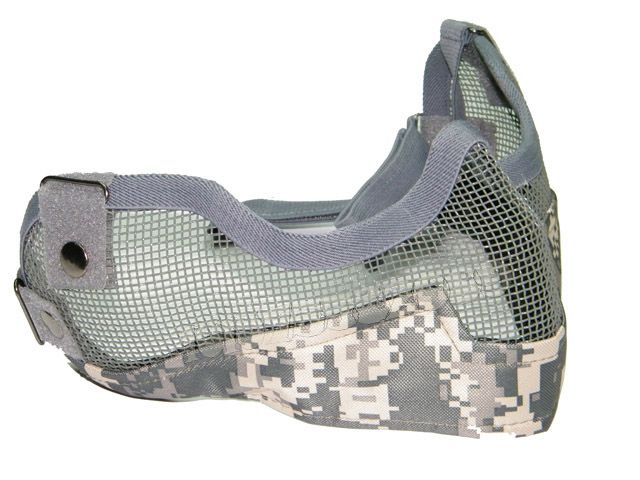 Airsoft V2 Tactical Strike Metal Mesh Half Face Mask ACU Camo  