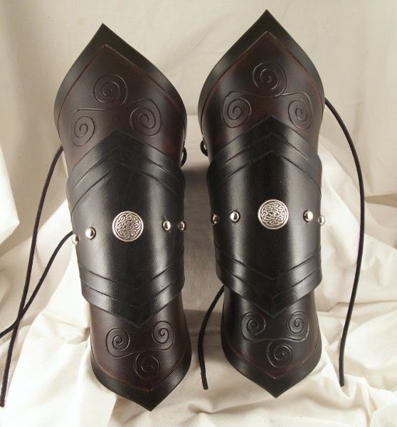 Medieval Leather Vambraces Bracers Forearm LARP  