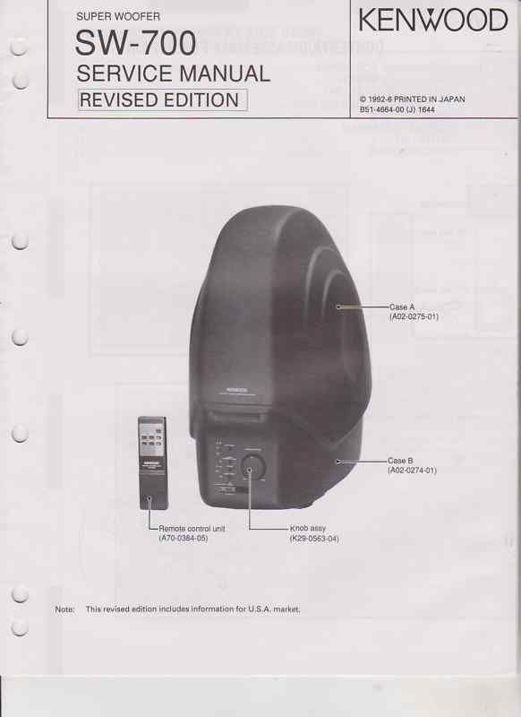 Kenwood Original Service Manual SW 700 FREE USA SHIP  