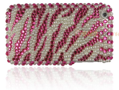 Pink Zebra Bling Hard Case Cover Fr Apple iPhone 3G 3GS  