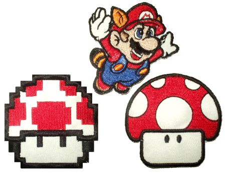 Set Super Mario Bros Embroidered Patches Nintendo Luigi  