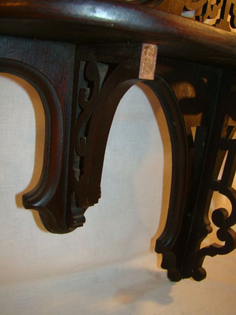 LG Antique 19thC Victorian GOTHIC Wall Hanging PARLOR MIRROR Shelf 