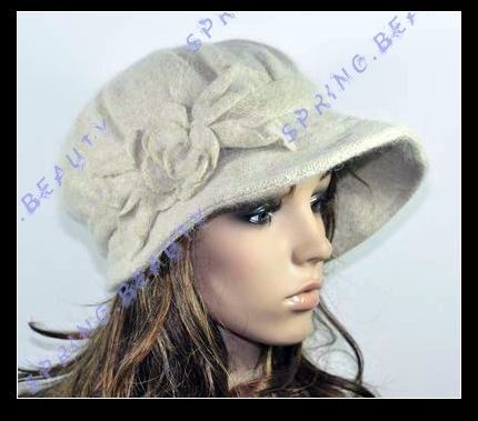 Stylish 100% Rabbit Fur Ski Warm Lady Beanie Hat White  