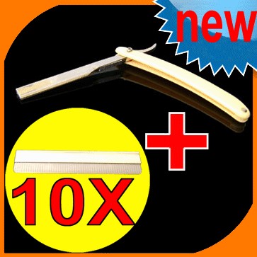 Barber Straight RAZOR Shaving Eyebrow Knife + 11 Blade  