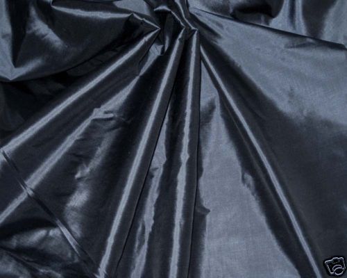 DARK GRAY 100% SILK TAFFETA FABRIC DRESS CURTAIN soie  