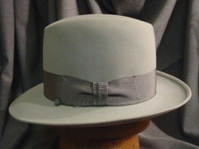 Vintage STETSON Fedora Hat ROYAL DE LUXE Gray Never Worn Original Box 