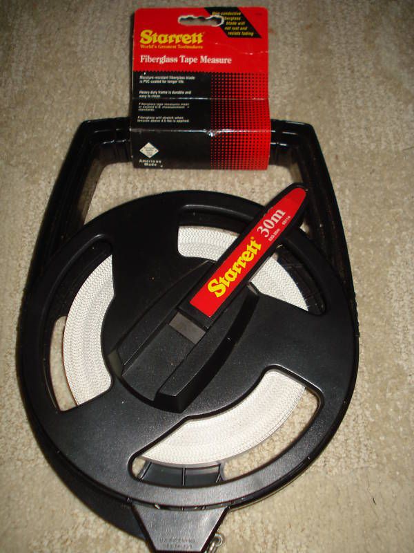 STARRETT 30 METER WIND UP TAPE MEASURE FIBERGLASS BLADE  