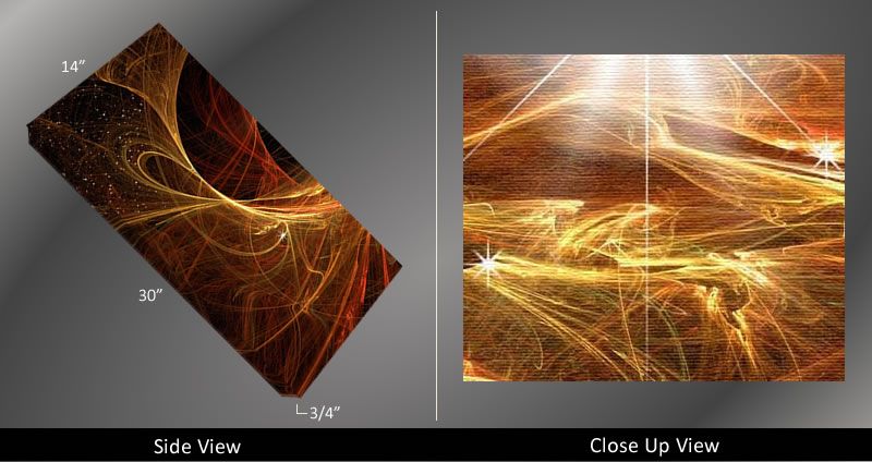 Framed Huge 3 Panel Abstract Modern   Energetic Spark  