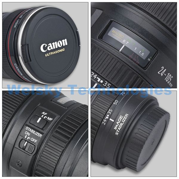 Canon Camera 5D 60D 550D EOS 24 105mm Lens Cup Mug Stainless Steel 