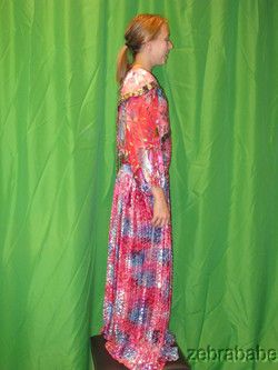 Vintage 1980s Diane Freis Silk Boho Dress Pink Blue Velvet Gold Lame 