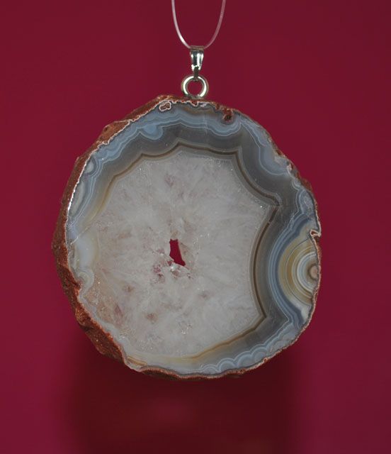 Natural Onyx Geode Druze Pendant  