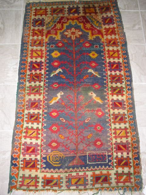 Antique Karabagh Caucasus Armenian Tree of Life Rug B 7965  