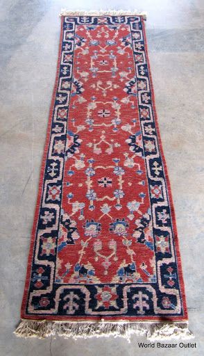 Old Soumak rug runner red blue #1385 unique  