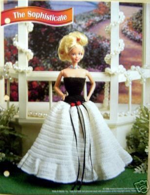 Crochet Fashion Doll Pattern SOPHISTICATE GOWN / Dress  