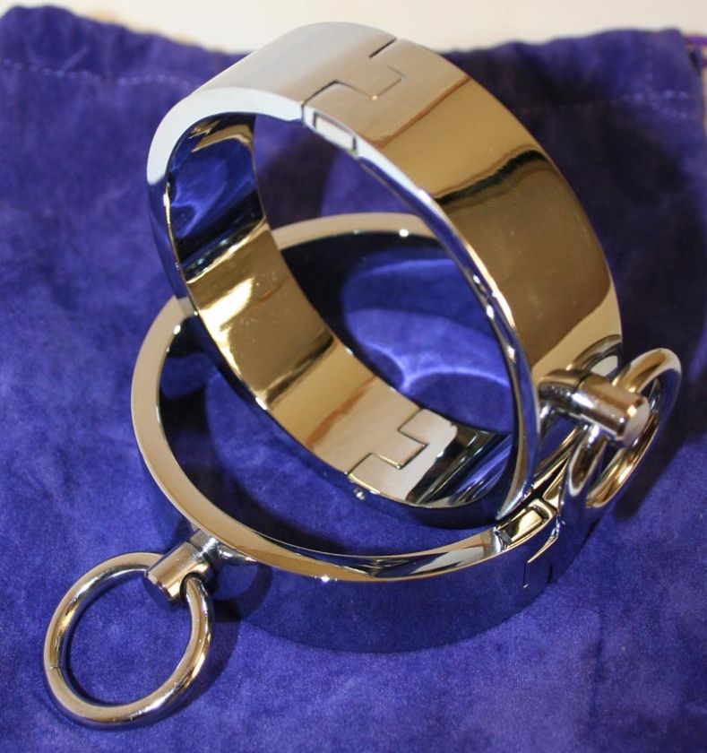 Locking Chrome Manacles, Shackles, Restraint Cuffs w/ Magnetic Locking 