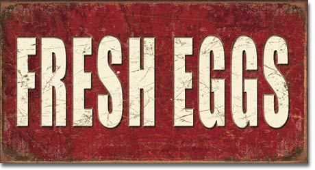 FRESH EGGS Chicken Rooster Poultry Country Tin Metal Sign  