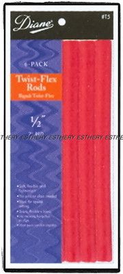 DIANE 6 PACK 7 LONG TWIST FLEX HAIR RODS SOFT FLEXIBLE LIGHTWEIGHT 1 