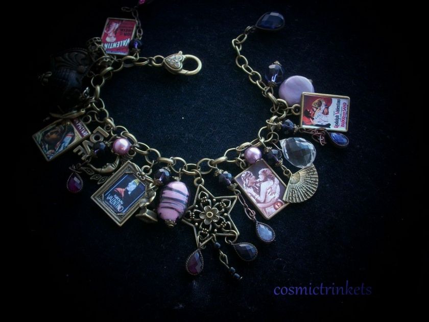 VALENTINO Silent Movies 1920s Pictures Charm Bracelet  