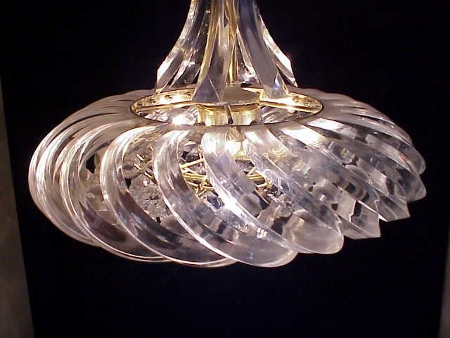 Vintage Mid Century Modern TORNADO Lucite Acrylic Chandelier Light 